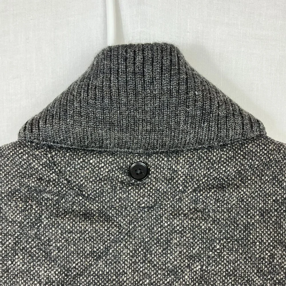 Banana Republic Wool Blend Tweed Vest‎ Mens 44R Quilted Full Zip Preppy Academia